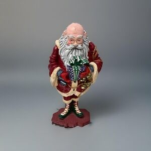 Dept 56 Santa Figure with toy sack and Gifts- Jolly old elf